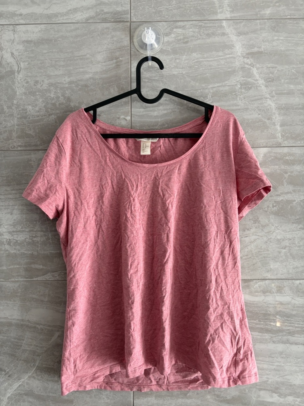 H&M Scoop Neck Short Sleeve Tee - Dusty Rose